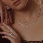 Diamond Pinprick Necklace, yellow gold