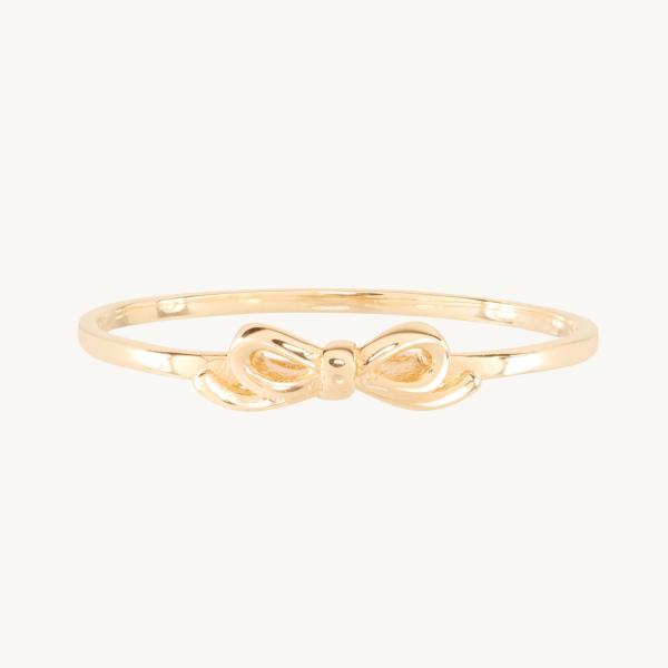 Toy Bow Gold Stacking Ring