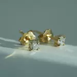 Angel Hair Diamond Stud Earrings, Sparkler (single)