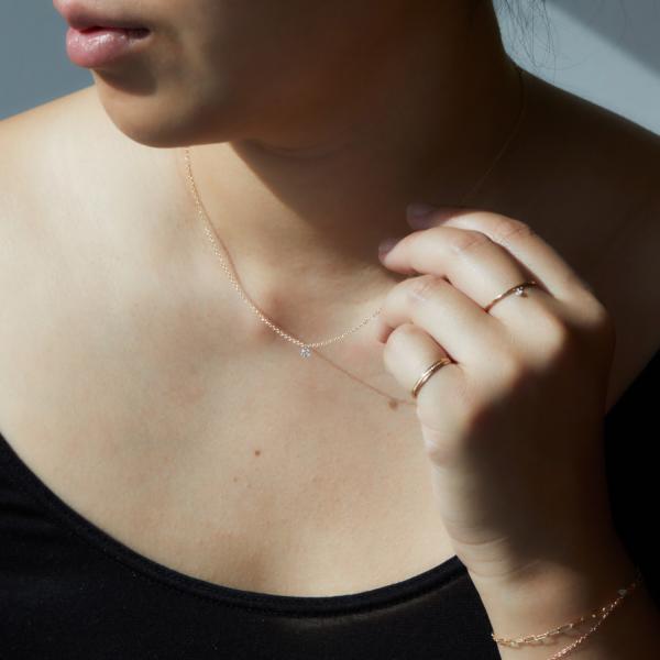 Diamond Pinprick Necklace, yellow gold