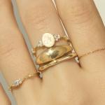Petal Diamond Signet Ring