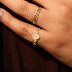 Petal Diamond Signet Ring
