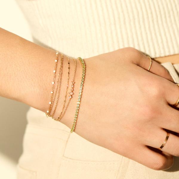 Harlequin Peridot Tennis Bracelet