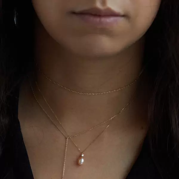 Pearl and White Diamond Necklace