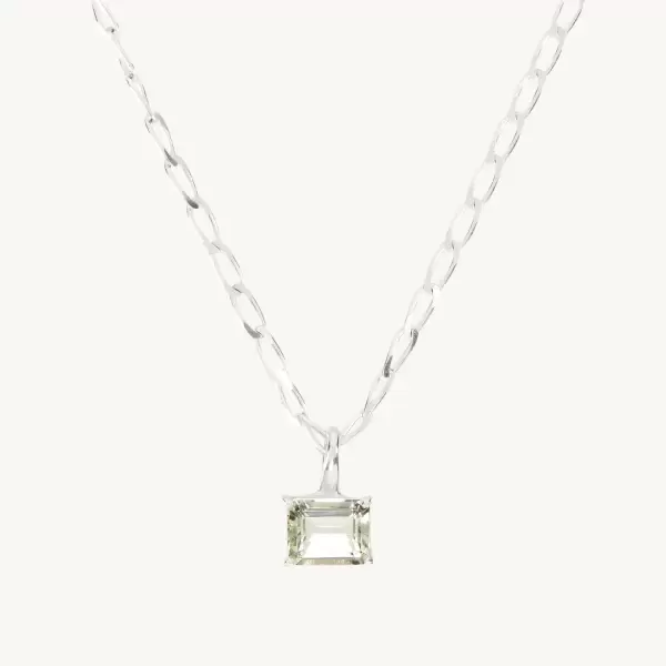 Green Amethyst Tablet Necklace
