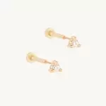 Flat Back Petite Angel Hair Stud (single)