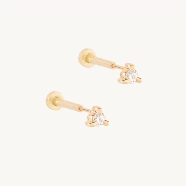 Flat Back Petite Angel Hair Stud (single)