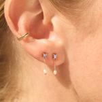 Sapphire & Pearl Shower Earring (single)