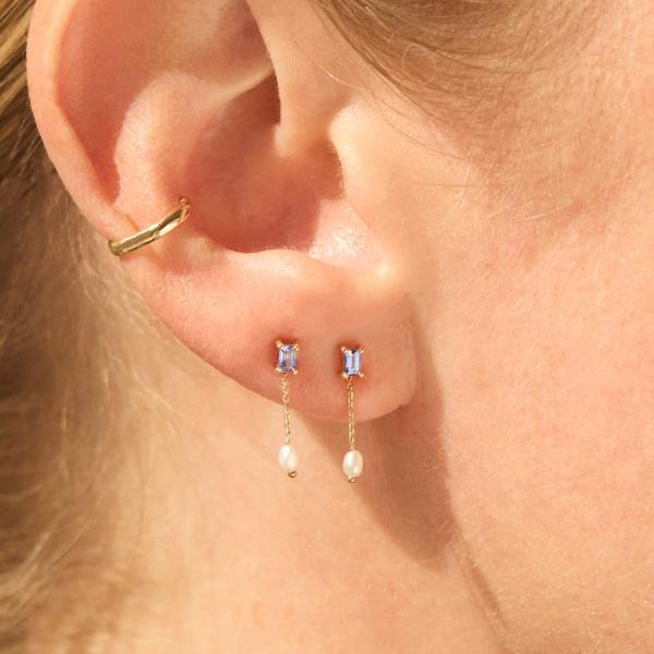 Sapphire & Pearl Shower Earring (single)