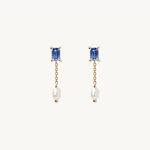 Sapphire & Pearl Shower Earring (single)